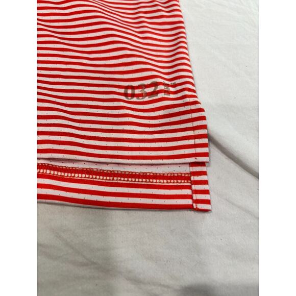 Tabasco Sport Polo Shirt Men's Size L Golf Wicking Short Sleeved Striped Orange - Picture 3 of 7